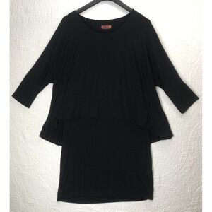 Isle by Melis Kozan Tunic Dress Size L Sleeveless Dress w Attached Top Black